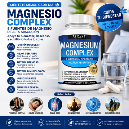 Magnesium Complex™ 💪 El poder natural 8 en 1 para tu energía, sueño y bienestar✨