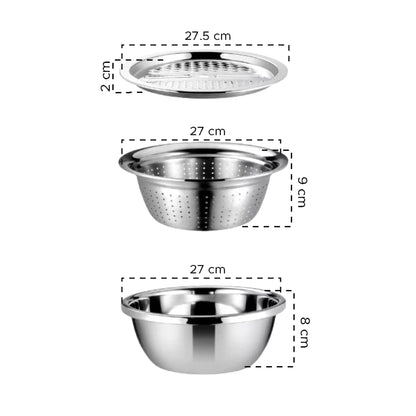 SET BOWL MULTIUSO 3 EN 1 | Lava, Escurre y Ralla en Menos Tiempo ✨