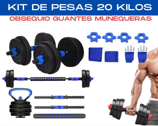 KIT DE MANCUERNAS 20 KILOS MANCUERNA RUSA